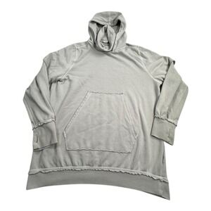The Laundry Room‎ Gray Raw Hem Distressed Hoodie Sweatshirt Women's Medium